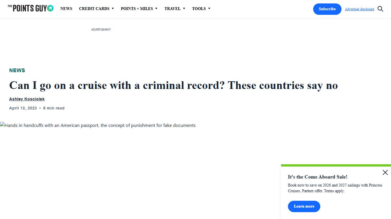 Can I go on a cruise with a criminal record? These countries say no - The Points Guy